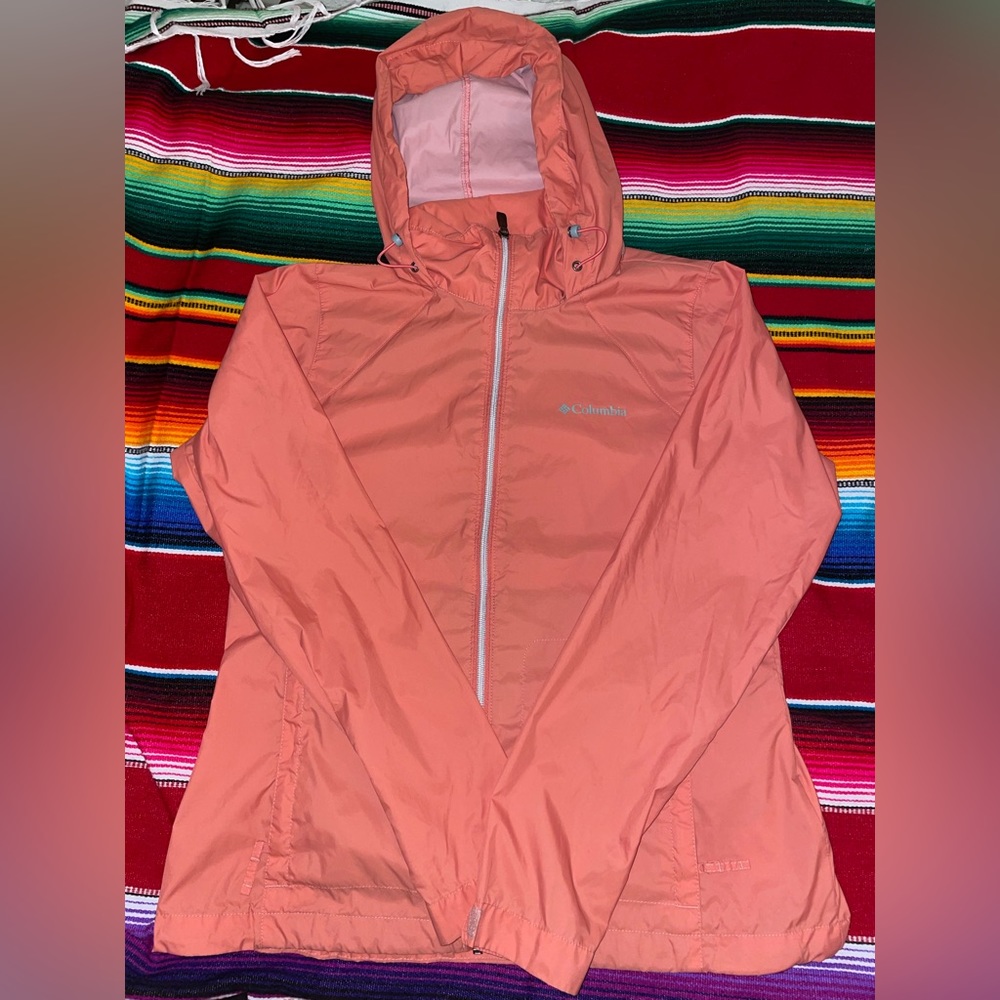 Columbia peach windbreaker